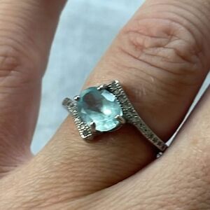 ElegantSilver and Blue Topaz Ring
